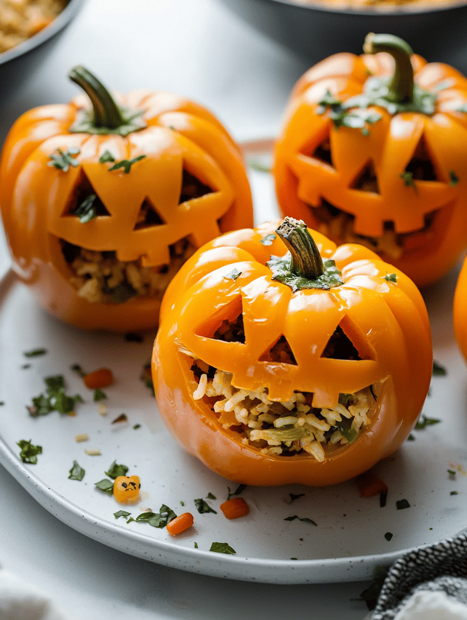 Spooky Spirit: Halloween Jack-o’-Lantern Stuffed Peppers to Charm Your Feast