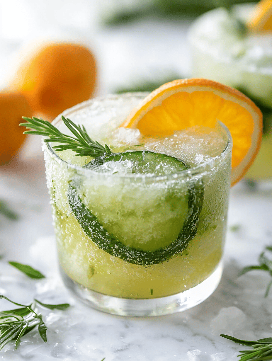Chilled Vodka Slushies with a Twist of Lemon and Basil