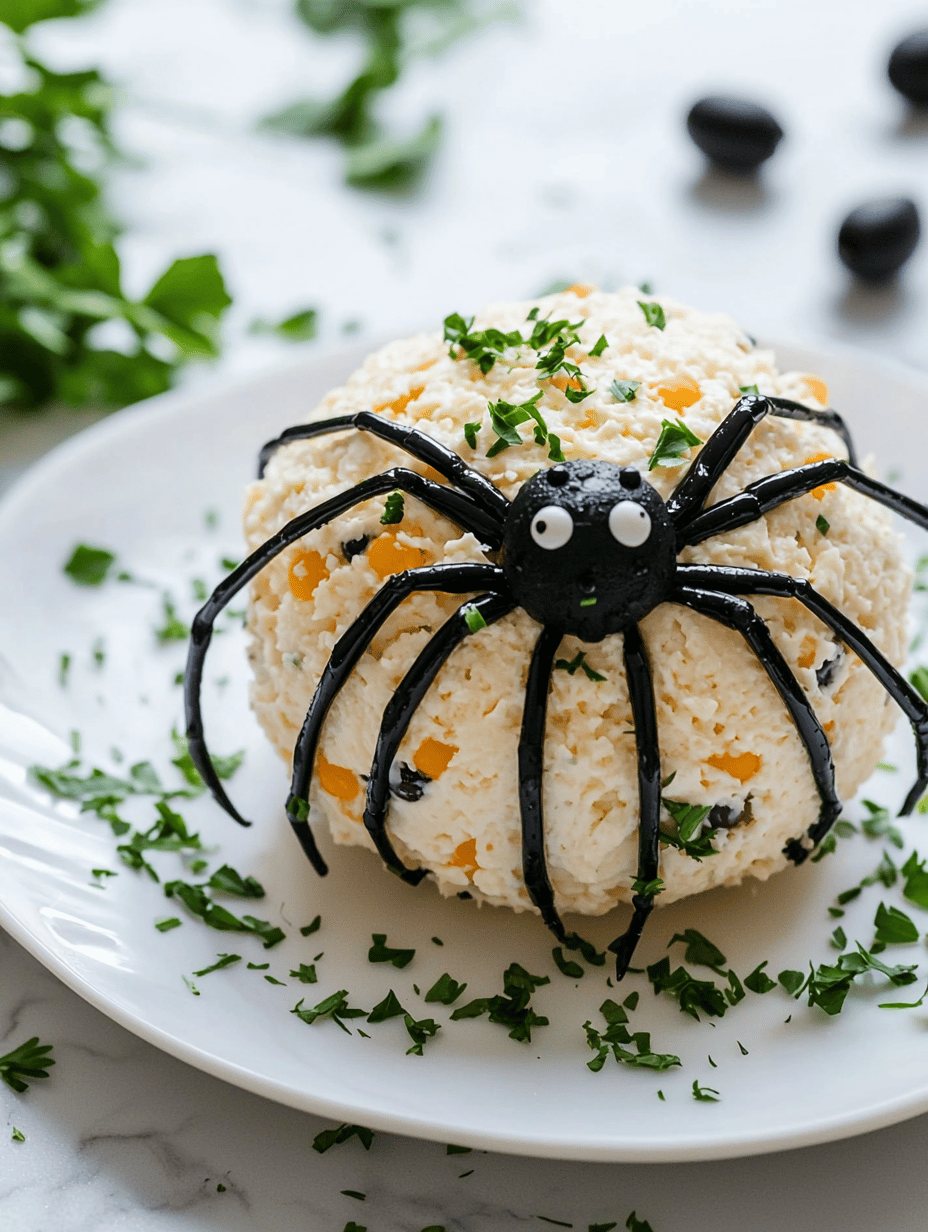 Spooky Spider Cheese Ball: A Halloween Delight