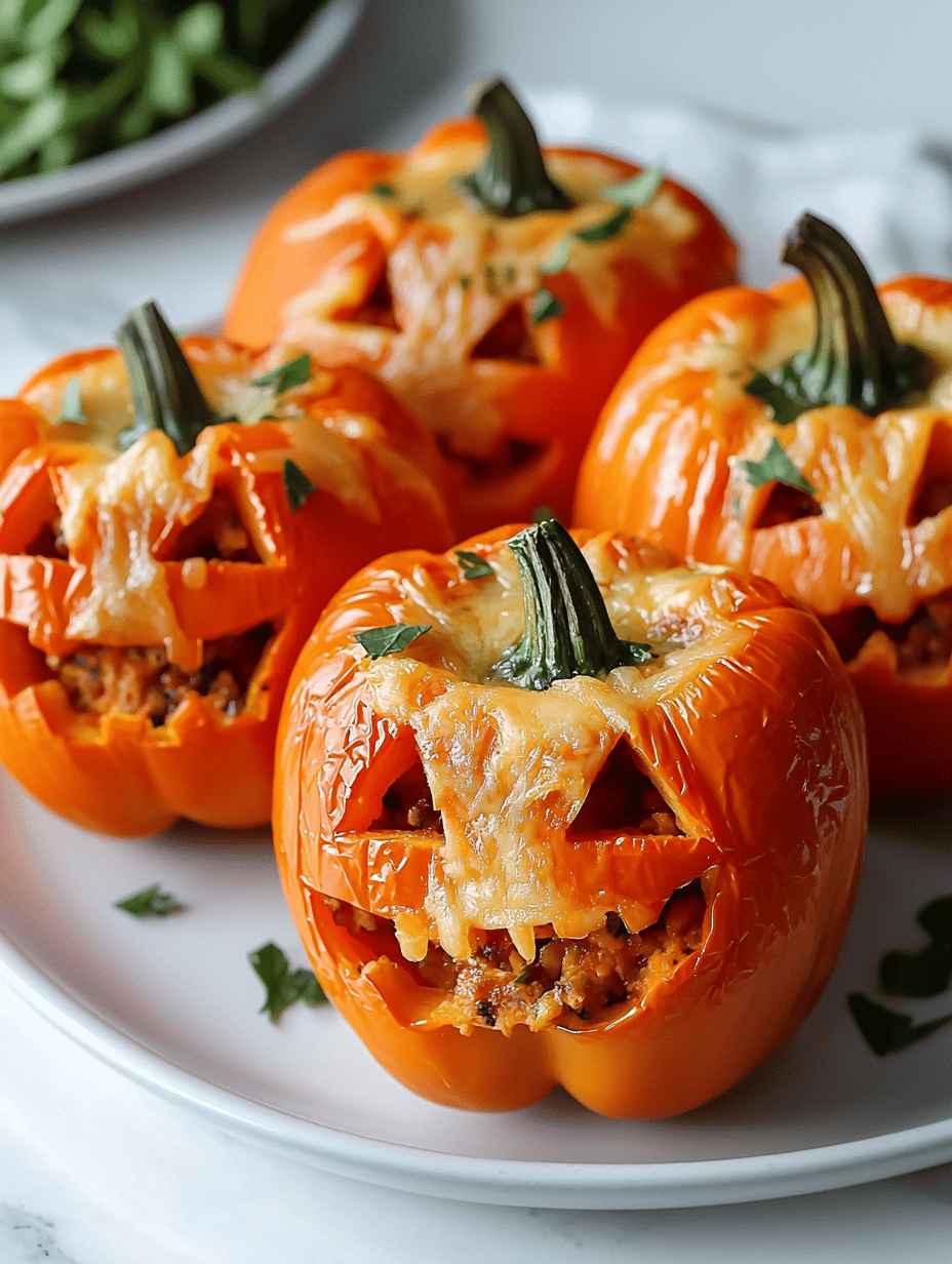 Spooktacular Creativity: Halloween Stuffed Bell Pepper Jack-o’-Lanterns