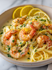 Shrimp Lemon Cream Pasta Recipe