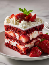 Red Velvet Strawberry Cake